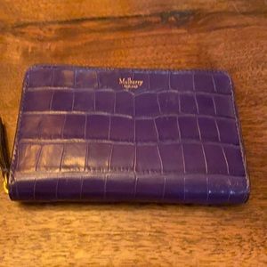 Mulberry Full Zip Croc Embossed Purple Accordion Wallet in EUC 🥰🥰🥰🥰